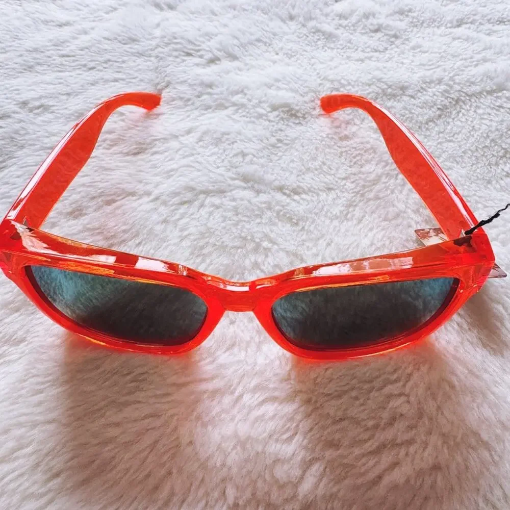 Cedric Bright Orange Mirrored Sunglasses